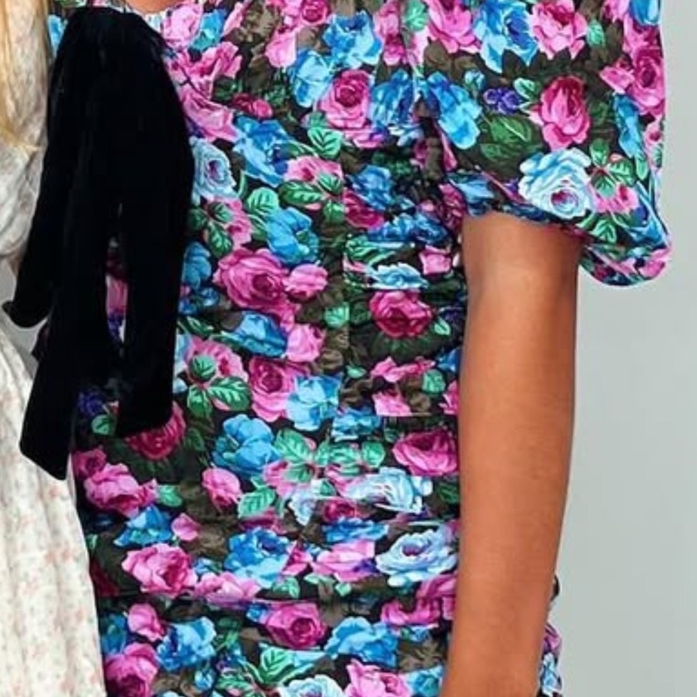 For Love And Lemons Floral Dress - Pink, Blue, Green